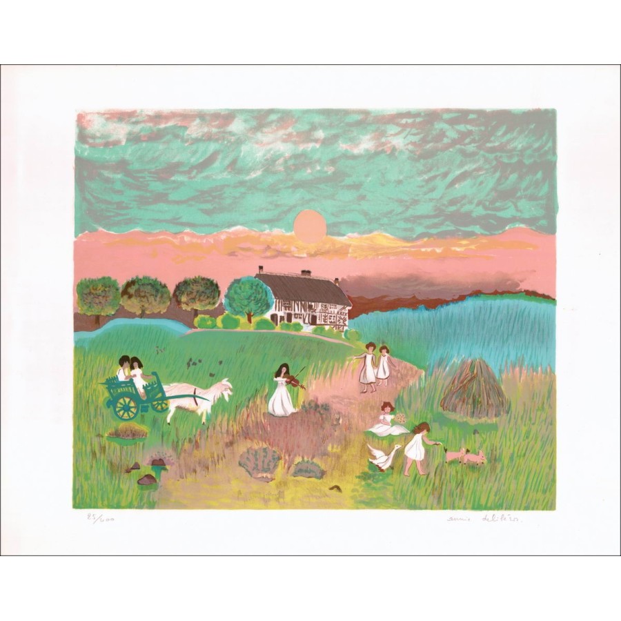 Alsace-spellen - Lith Origin Originaal geteld en gesigneerd door de kunstenaar - Budget-assortiment, kleine prijs, decoratie, oe