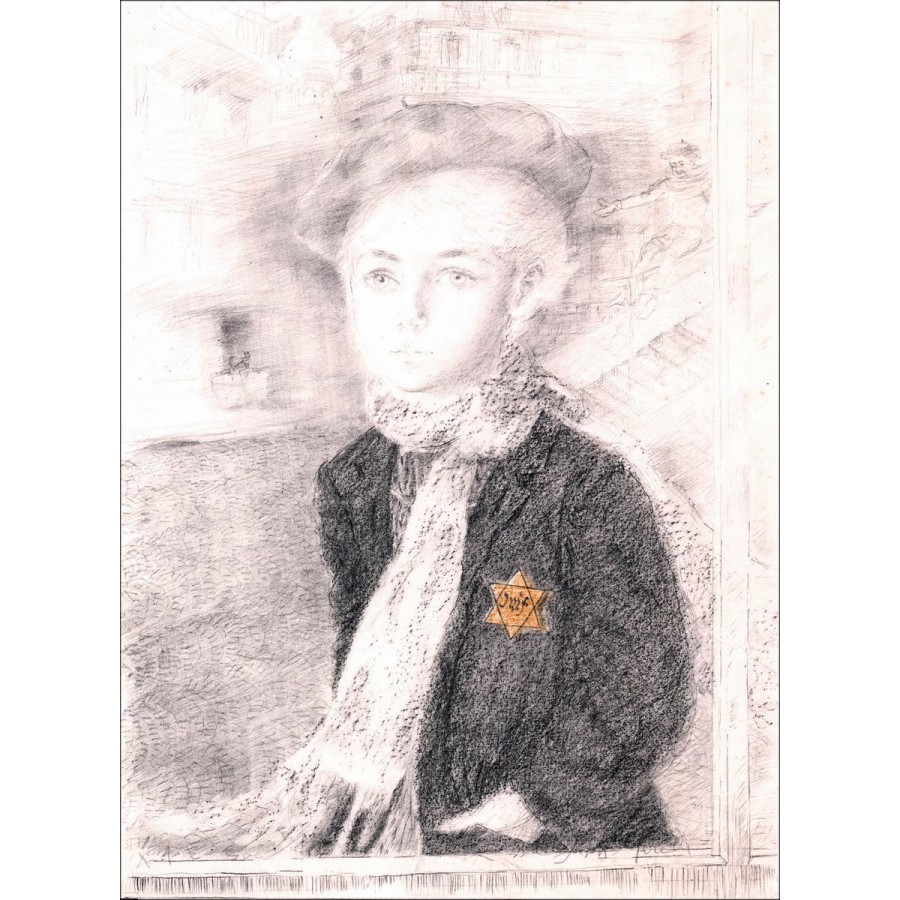 MORETTI Lucien Philippe - Original Lithograph "The Jewish Child - State II" signed in pencil and justified