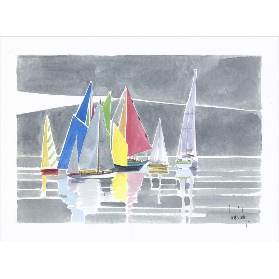 Olivier SUIRE-VERLEY - Aquarelle Originale " La régate "