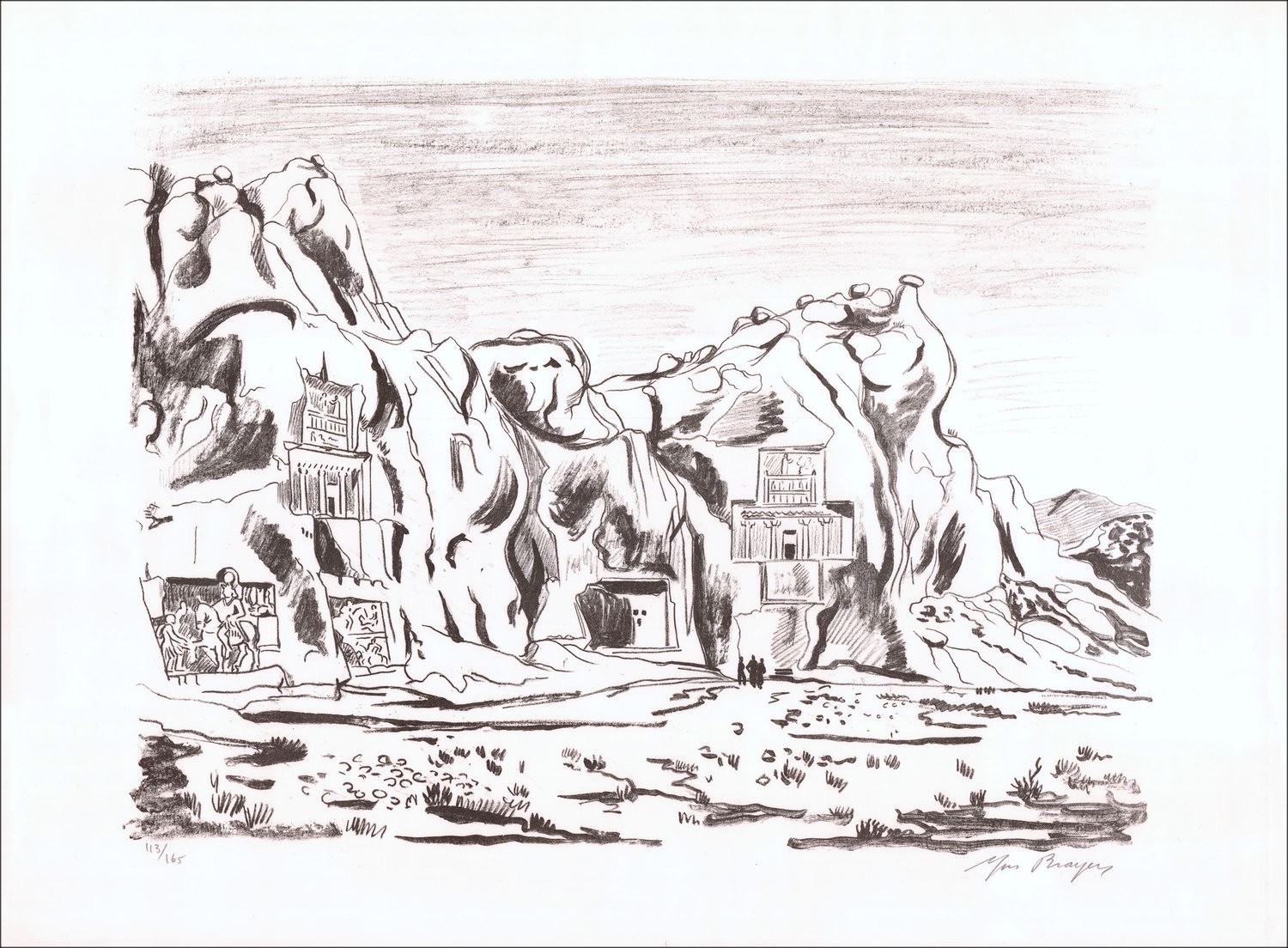Kauf BRAYER Yves Original signierte Lithographienlandschaft