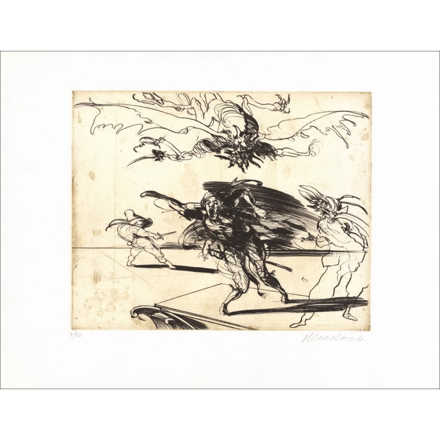 Aankoop Originele gravure Claude WEISBUCH Hulde aan Jacques CALLOT 