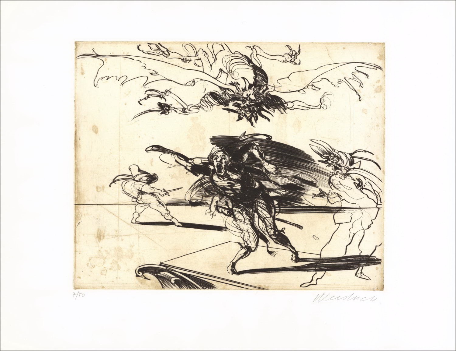 Comprar Grabado original Claude Weisbuch Homenaje a Jacques Cálot 