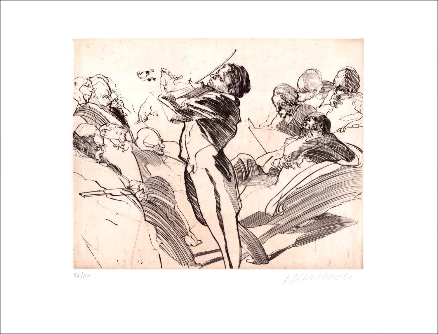 Acheter Le salon de musique Claude WEISBUCH Gravure originale