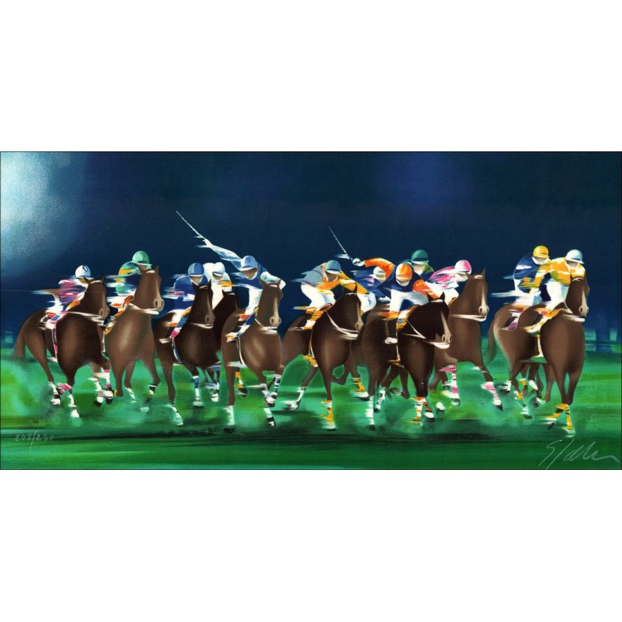 SPAHN Victor - "Casa di cavalli" 30x60cm - Firmata e numerata a penna