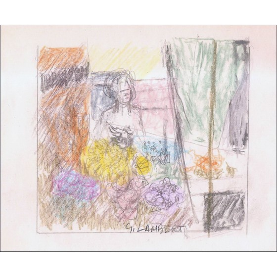 Georges Lambert: disegno originale "nel giardino"