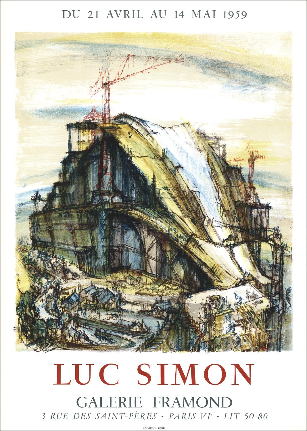 Luc Simon - Lithographie "Ausstellungsgalerie Framond, Paris" 67x48cm - Original Poster -1959 