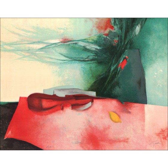 Kaufen Sie große noch Natur in Violine Claude Gaveau Original-Lithographie 