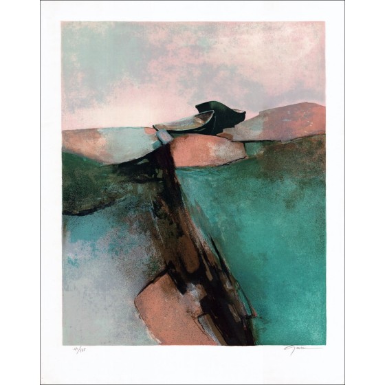 Acquista Litografia originale della costa di Claude Gaveau Emerald