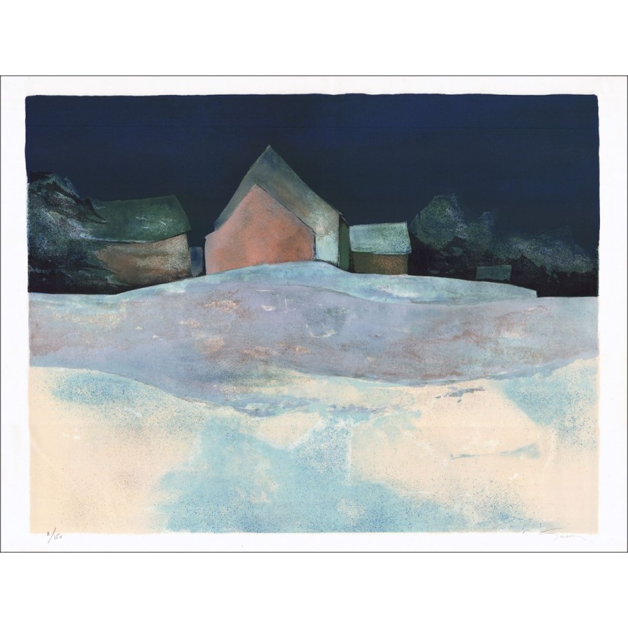 Acquista Night Snow Claude Gaveau Litografia originale