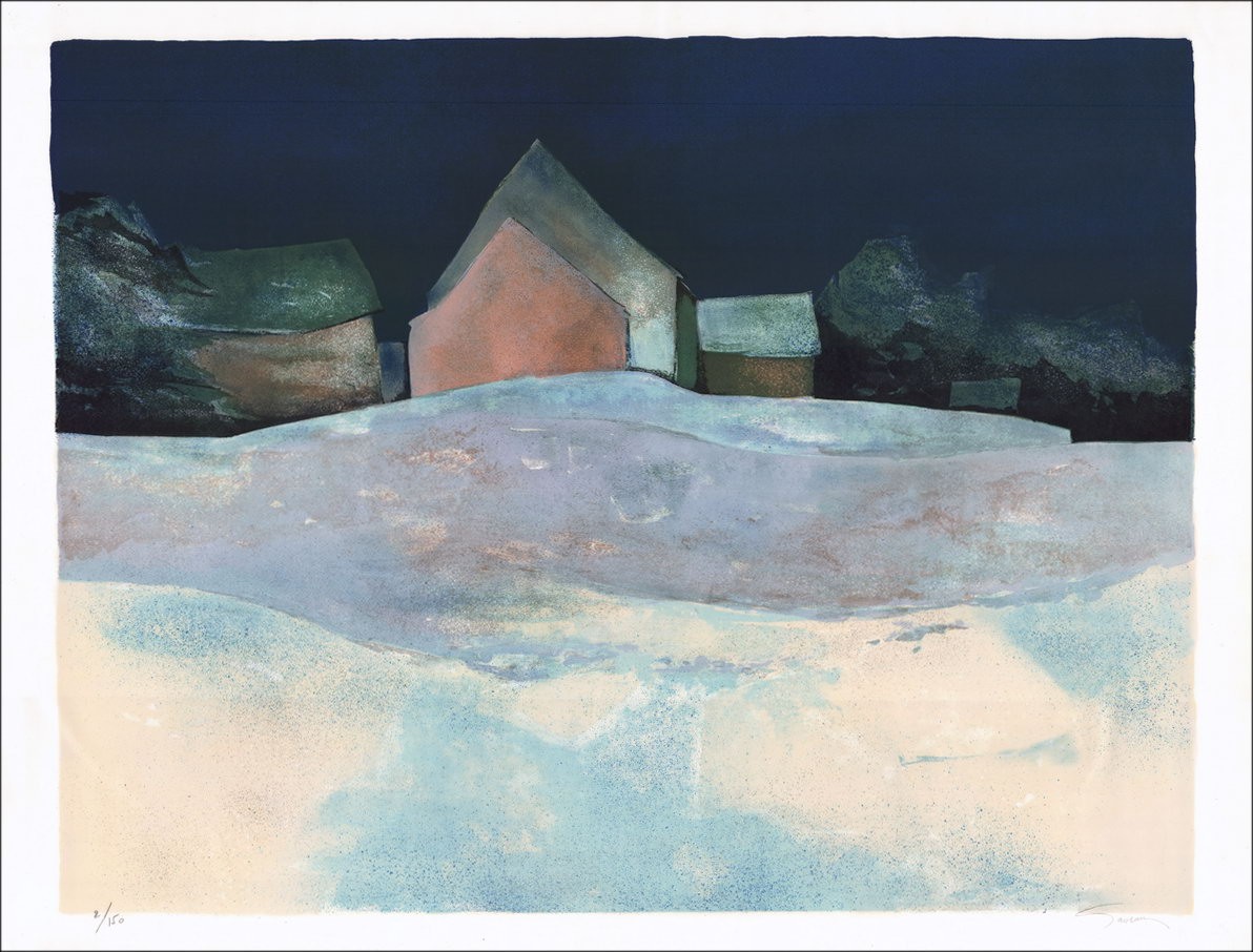 Acquista Night Snow Claude Gaveau Litografia originale