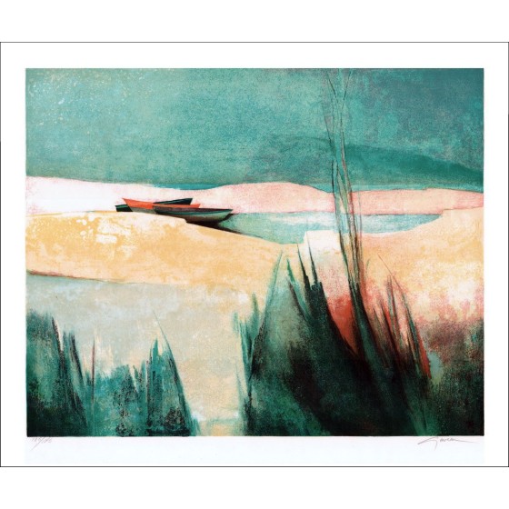 Comprar la playa de litografía original de Claude Gaveau 