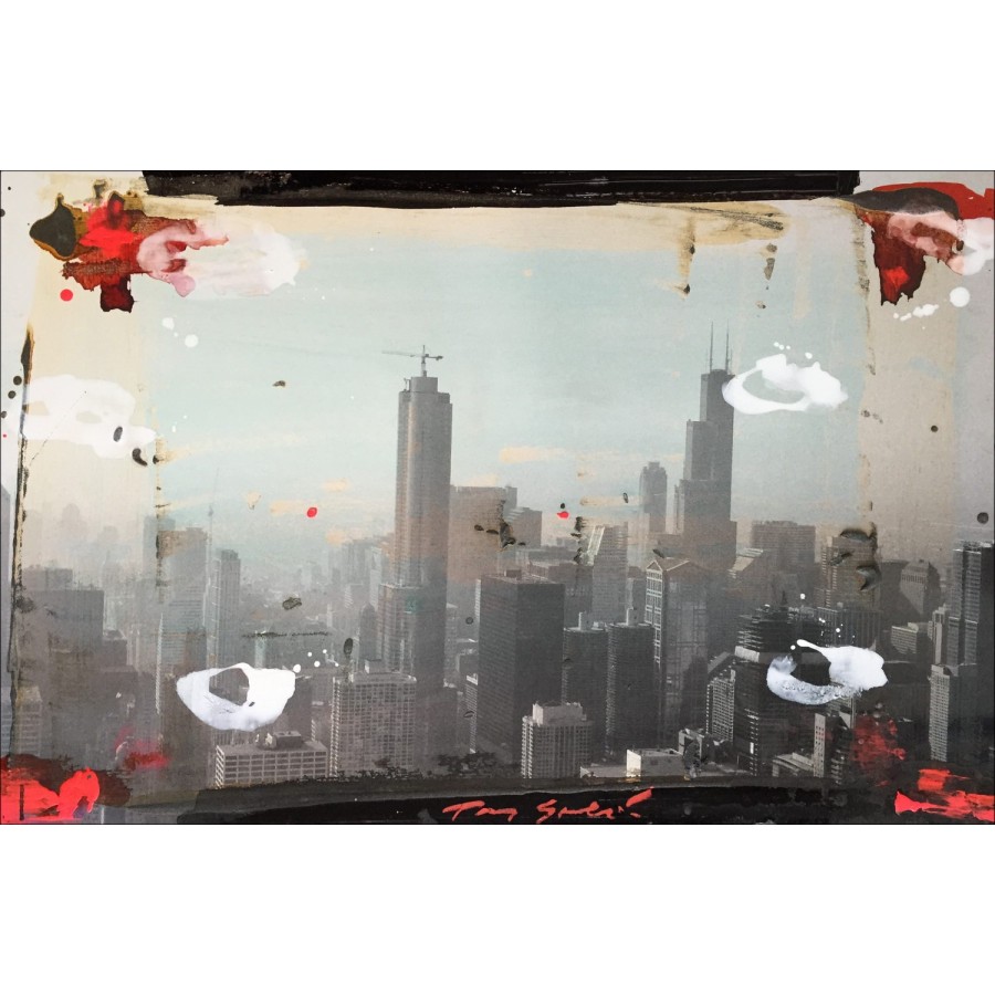 Kaufen SOULIÉ Tony Chicago-Wolkenkratzer Malerei und Fotografie