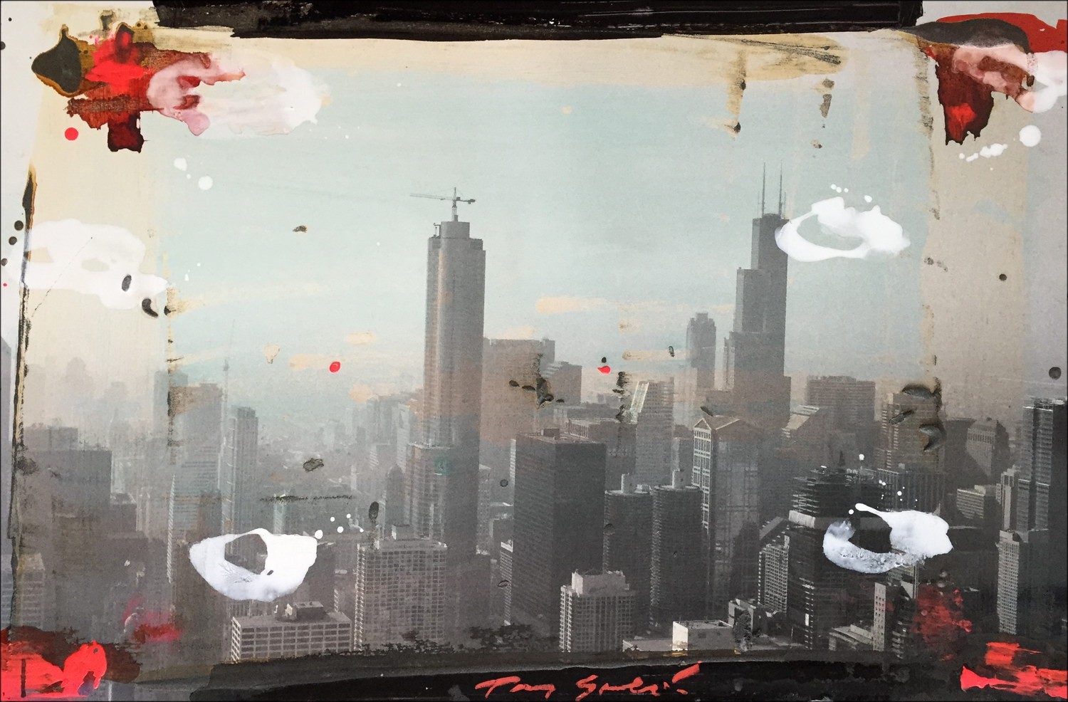 Kaufen SOULIÉ Tony Chicago-Wolkenkratzer Malerei und Fotografie