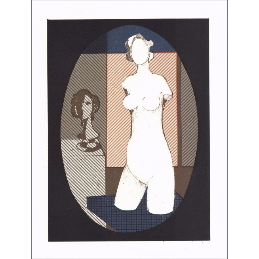 André Minaux - Original-Lithographie "The Workshop" 27x21cm - 1978