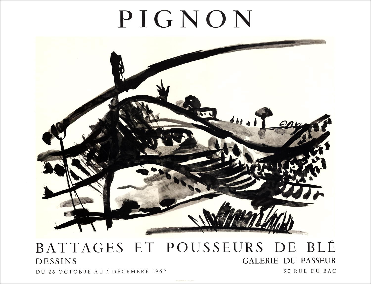 Edouard Pignon - Litografía "Galería de exposiciones del Passor, París" 50x65cm - 1962