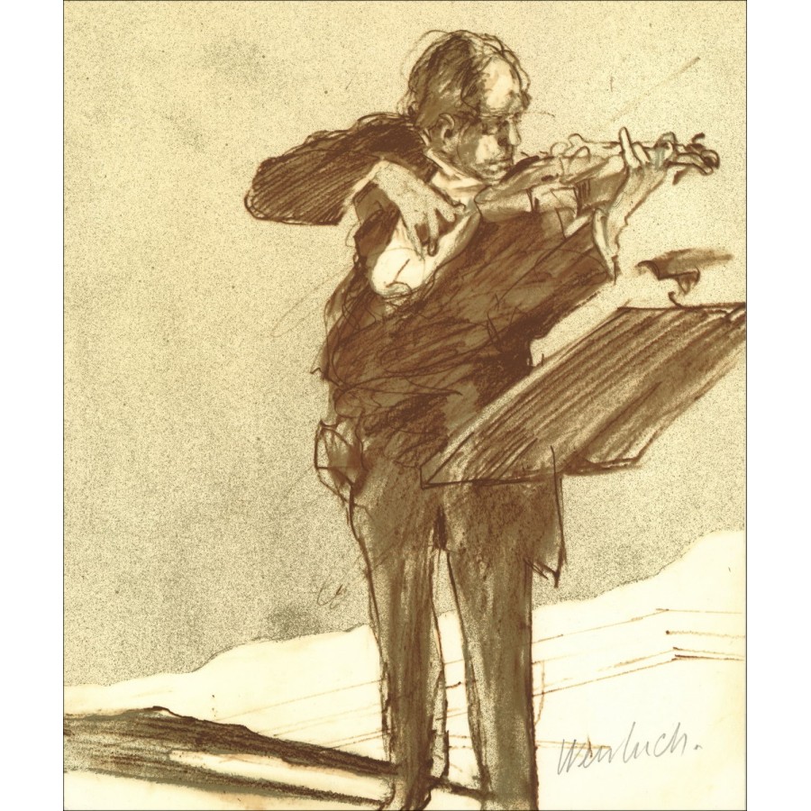 The Violinist Claude WEISBUCH Original Lithograph