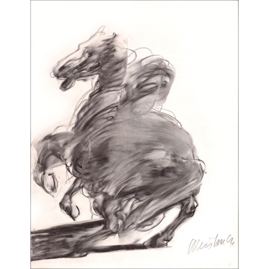 Acheter Le cheval cabré Claude WEISBUCH Dessin Original au crayon 
