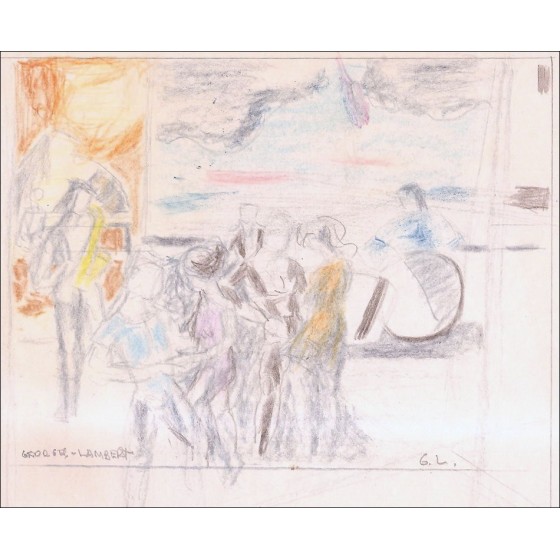 Georges Lambert: Drawing originale "The Ball"