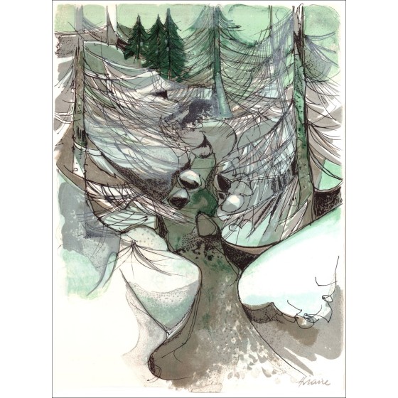 Camille Hfra_LatnIRE: L'Ehn in hfra_Latn - Lith originale origineel met potlood van de kunstenaar 