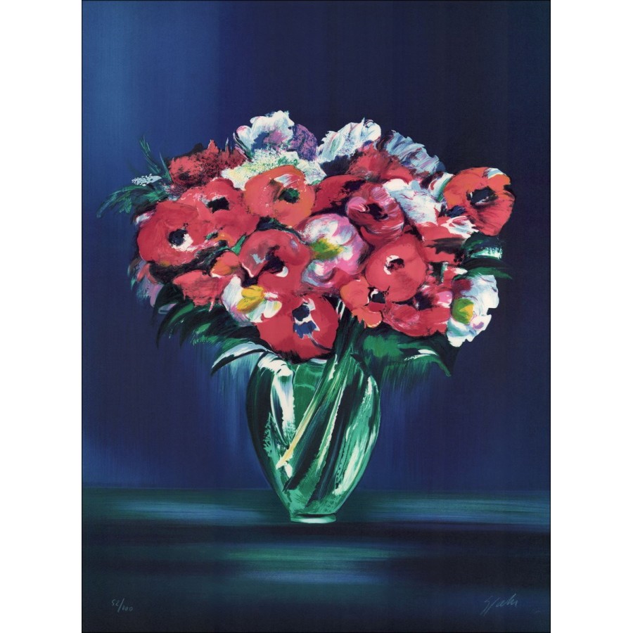 SPAHN Victor - Litografia originale "Il bouquet"