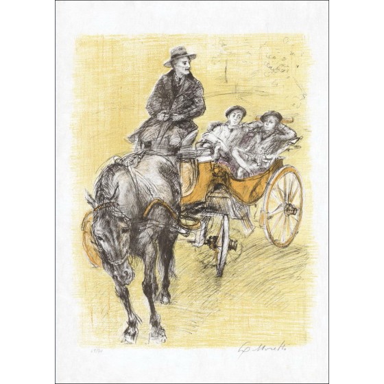 Moretti Lucien Philippe - Original-Lithographie "Kaliberwanderung nummeriert und in Bleistift signiert, Japan-Papier