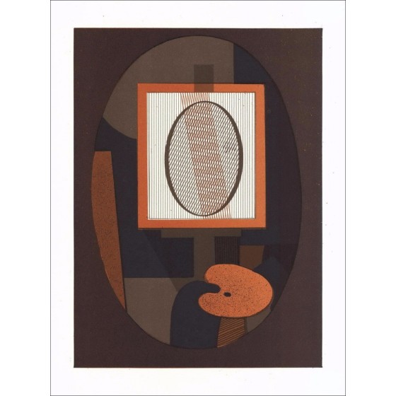 André Minaux - Original-Lithographie "Zusammensetzung an der Palette" 27x21cm - 1978