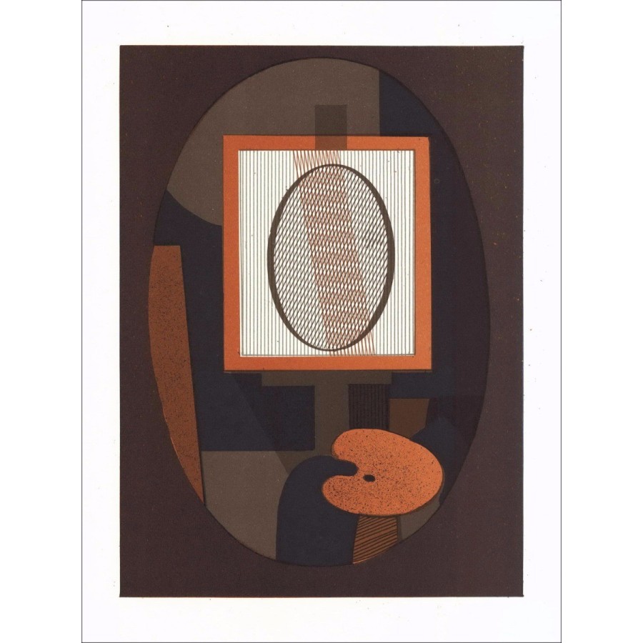 André Minaux - Litografia originale "Composizione al pallet" 27x21cm - 1978