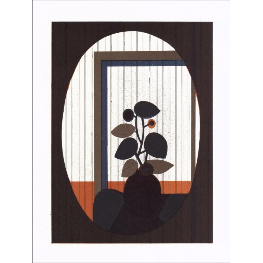 André MINAUX - Lithographie originale "Composition au pot de fleurs" 27x21cm - 1978