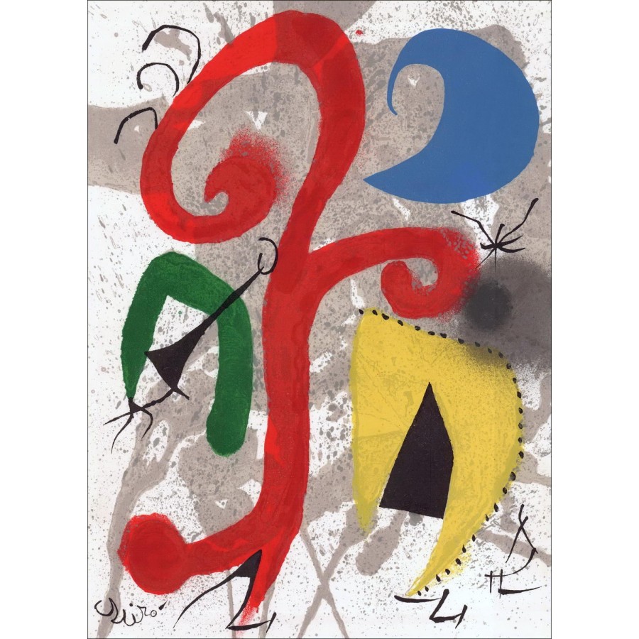 Joan Miro - Litografia originale "Giardino al chiaro di luna" 33x24cm - 1973