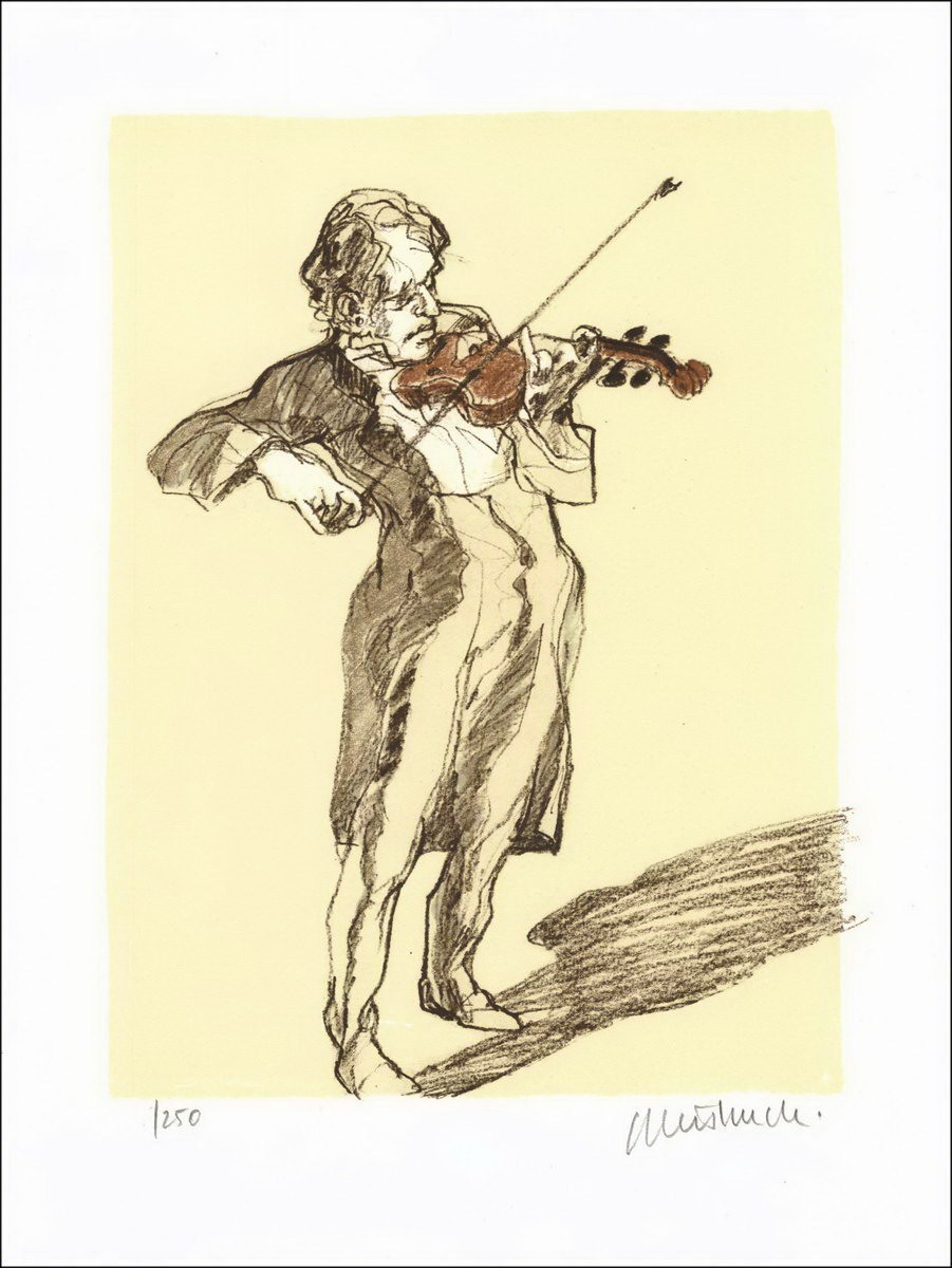 Buy The Violinist Claude WEISBUCH Original Lithograph 2007