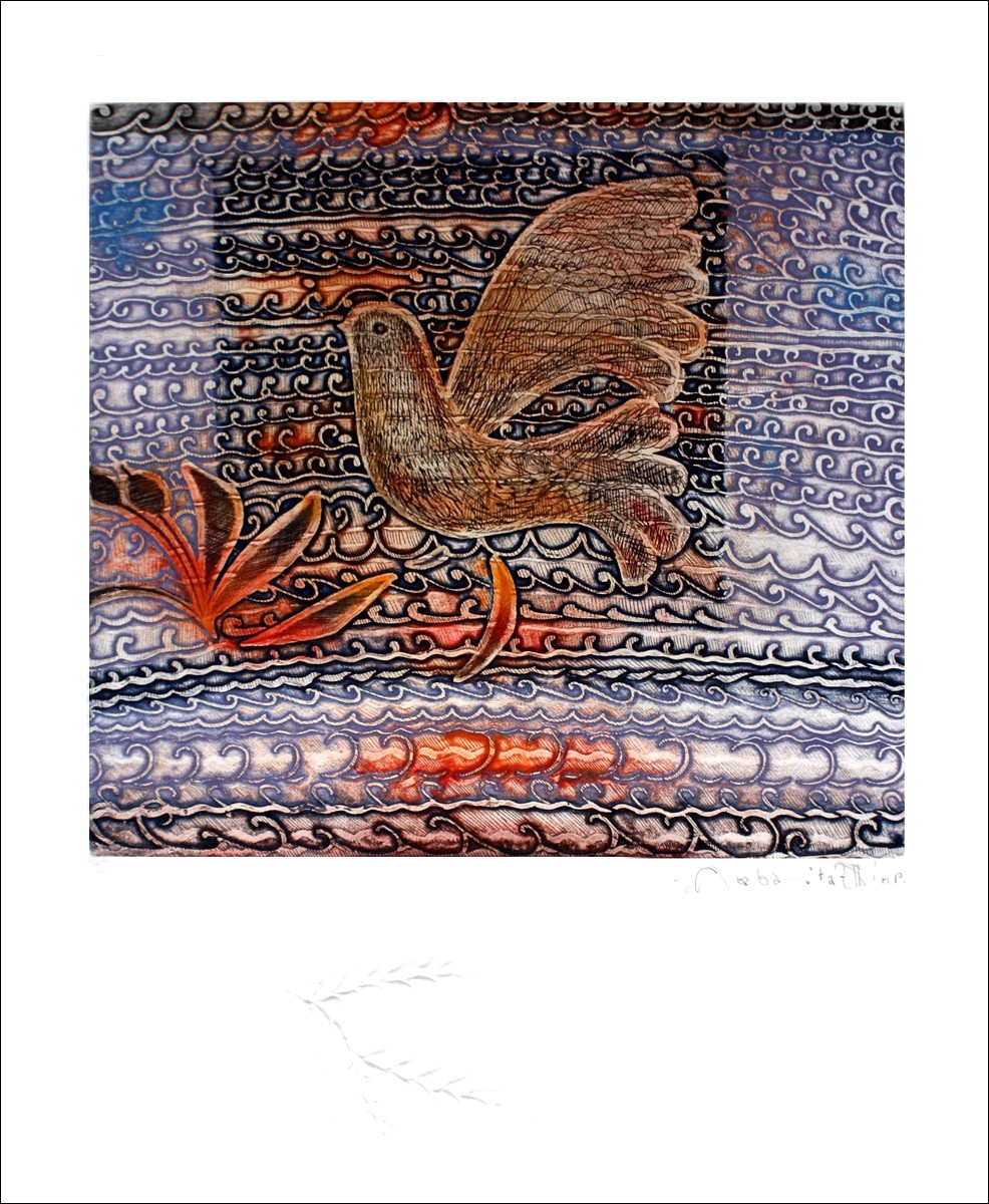 Arbarez - Originalradierung "Der rechte Vogel" 76x56cm