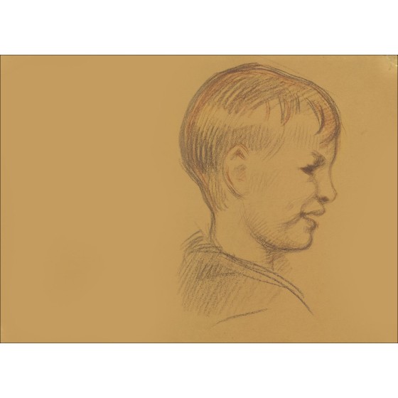 Victor Proven - Disegno a matita originale 32x42cm Ritratto