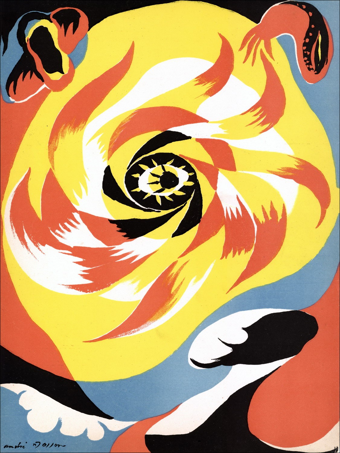 André MASSON - Original Lithograph "Le Soleil" 35x26cm - 1938