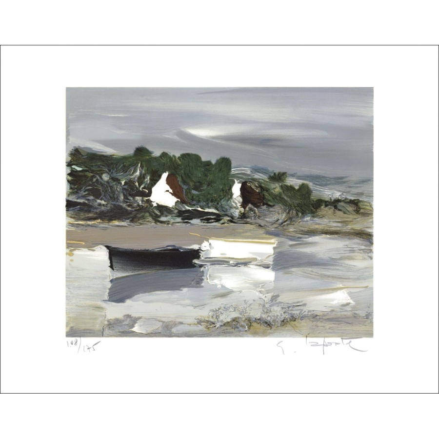 Georges Laporte - Litografía original "Emerald Crest" 37x46cm - Firmado y numerado a lápiz