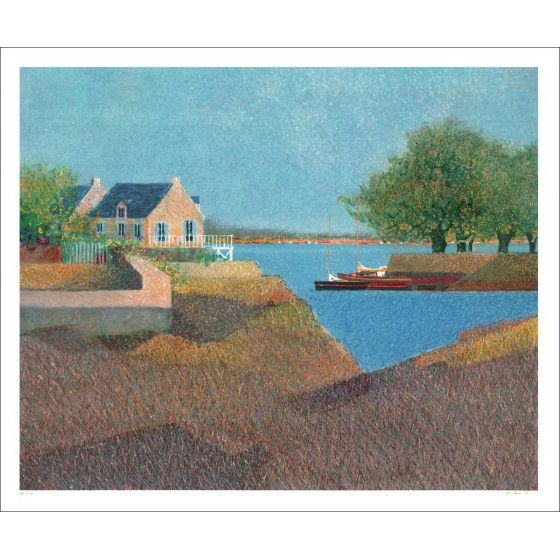 André BOURRIÉ - Lith Origin Original "Estuarium van St Malo"