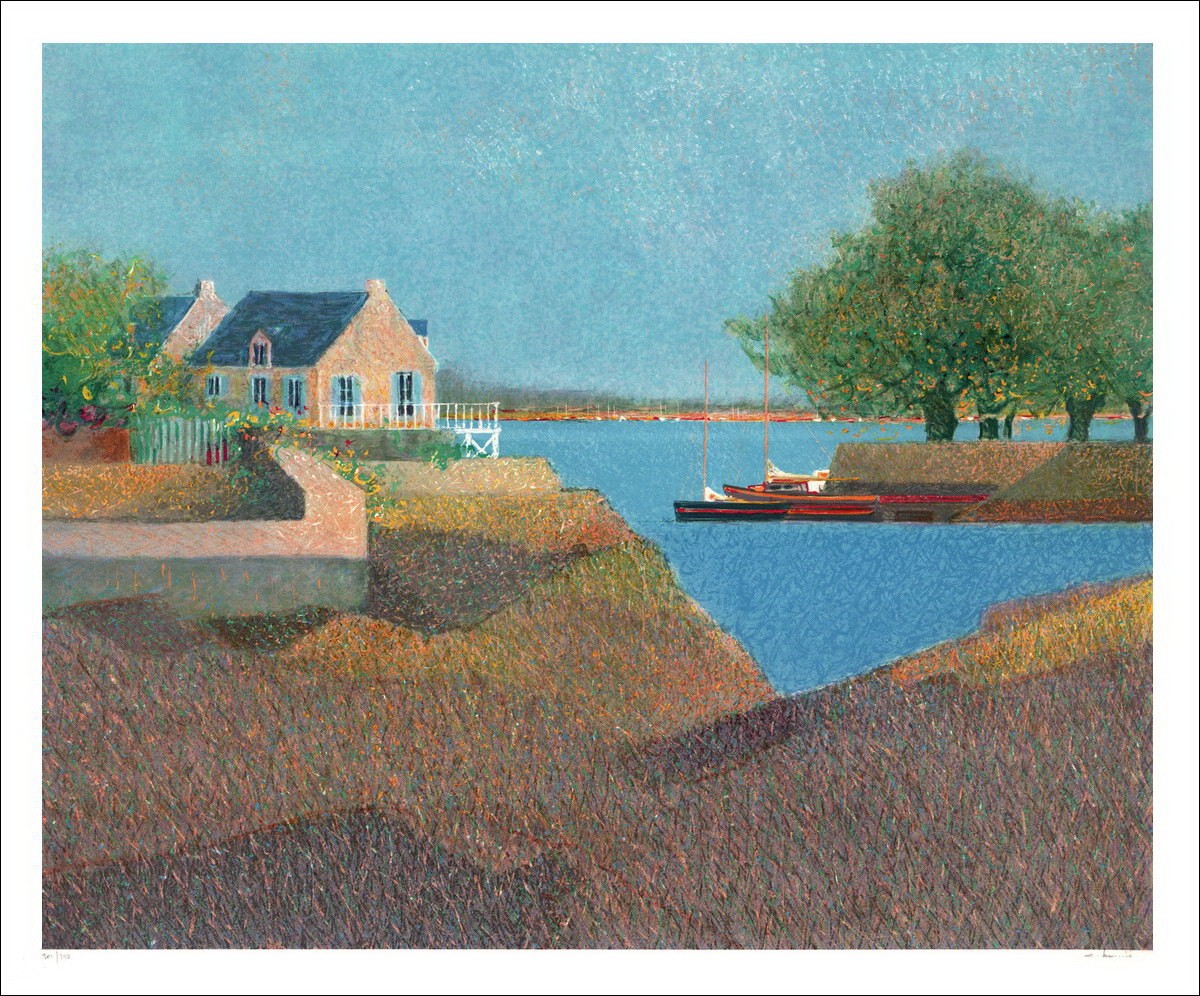 André Bourrier - Litografia originale "St Estual of St Malo"