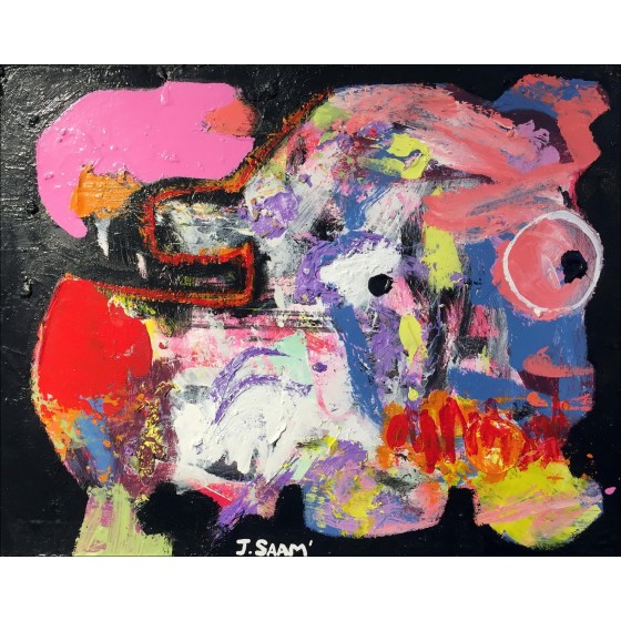 Jérôme Saam - Dibujo original con acrílico en papel "Boar de Tierlet" 32x41cm