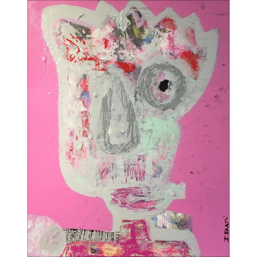 Jérôme SAAM - Original acrylic drawing on paper "Le Rockeur et le confettis" 41x32cm