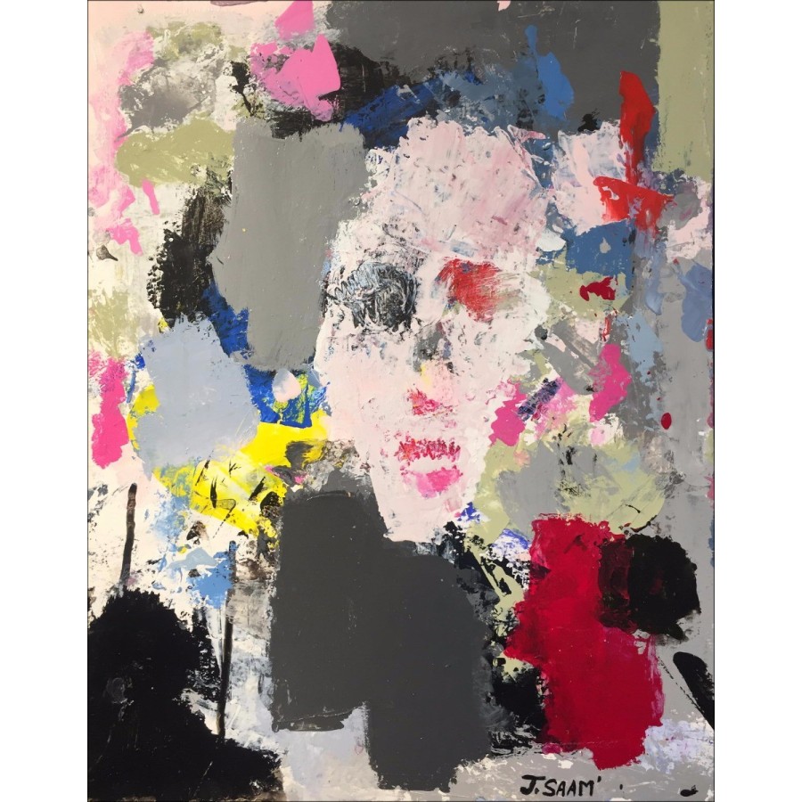 Jérôme SAAM - Original acrylic drawing on paper "Métro Parisien" 41x32cm
