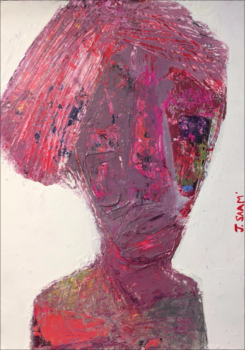 Jérôme SAAM - Original acrylic drawing on paper "First Kiss" 35x25cm