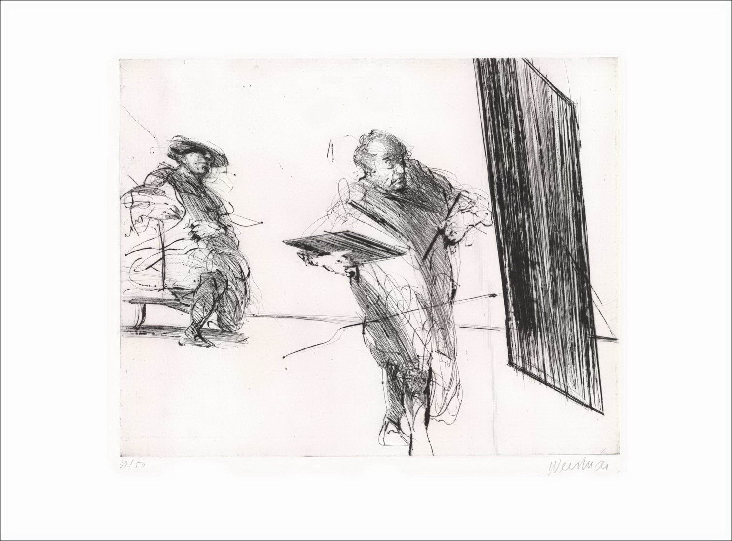 Acheter Le portrait Claude WEISBUCH terminé Gravure originale de 1973