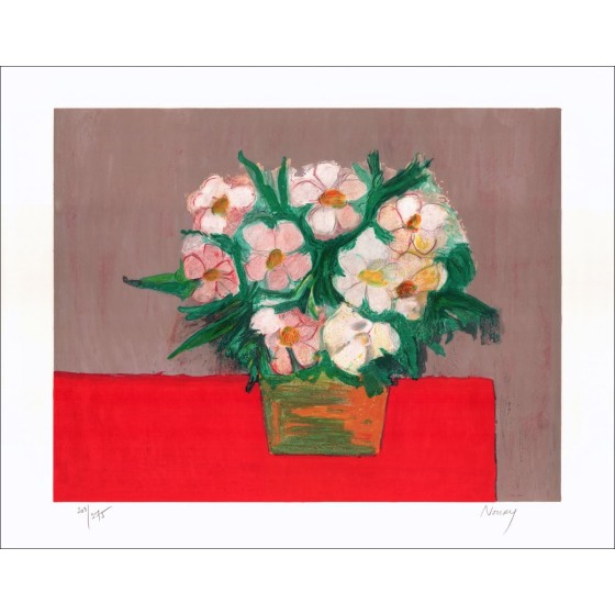 Gesigneerd en genummerd - Boeket bloemen (56x76cm)