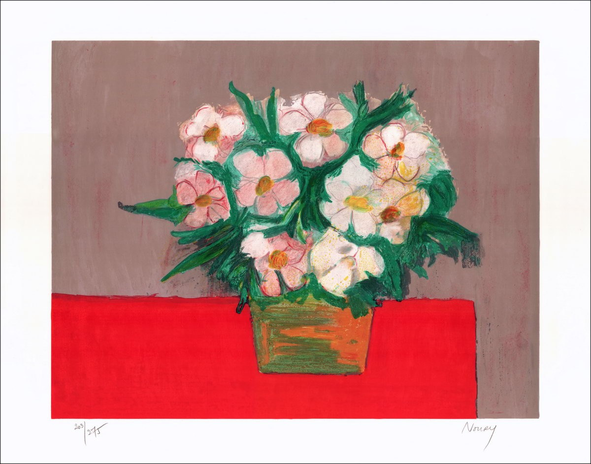 Original Lithograph Signed and Numbered - Bouquet of flowers (56x76cm)