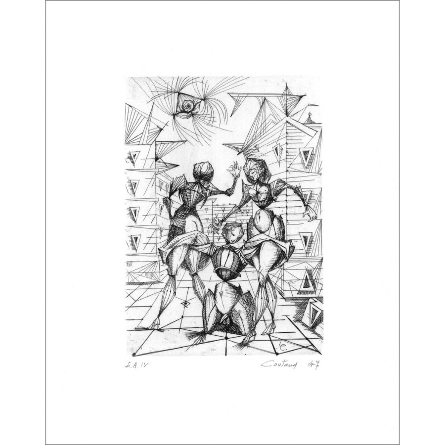 Acheter Le fiancé inquiétant Lucien COUTAUD Gravure Originale 