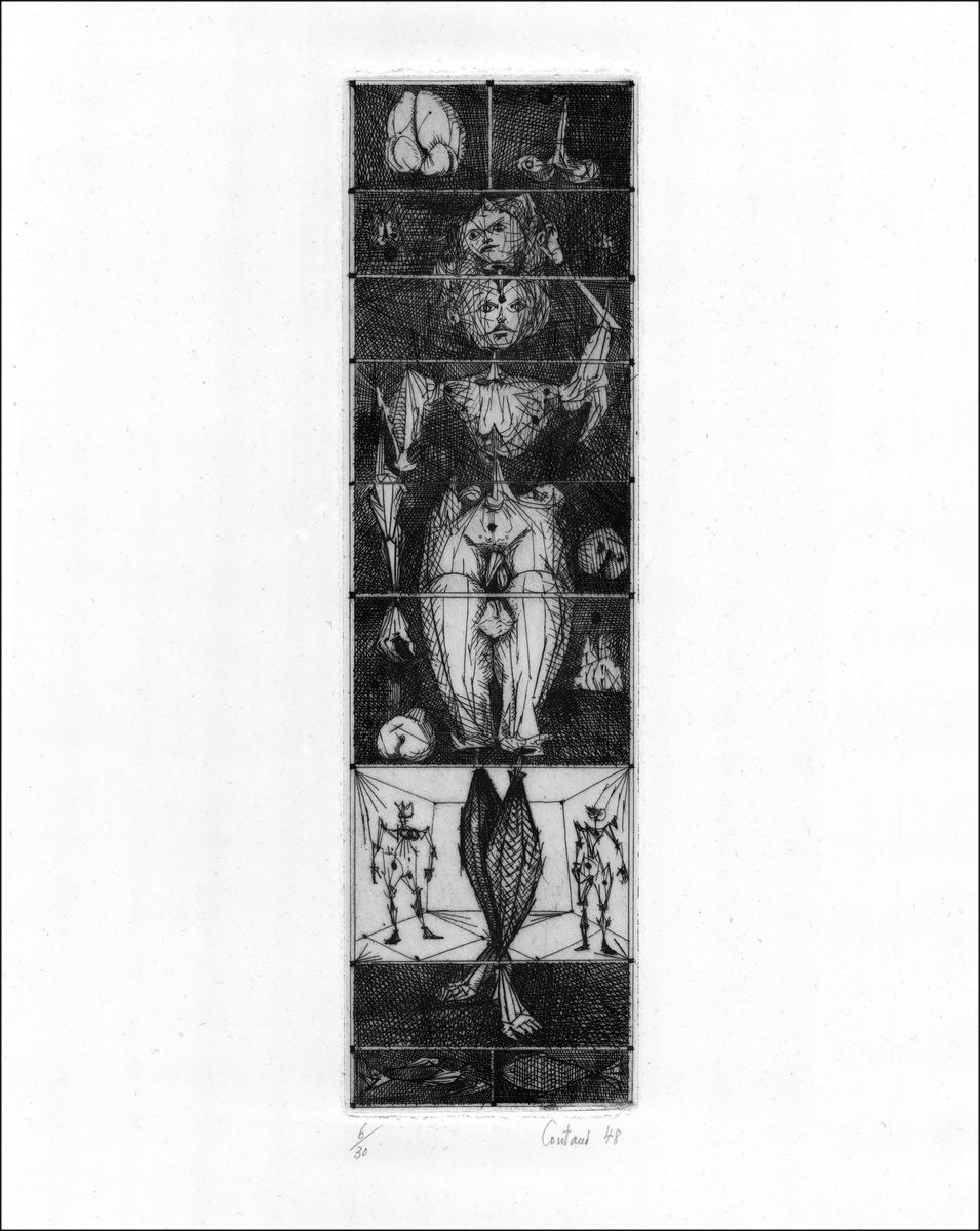 Purchase Original engraving by Lucien COUTAUD Character with eleven partitions