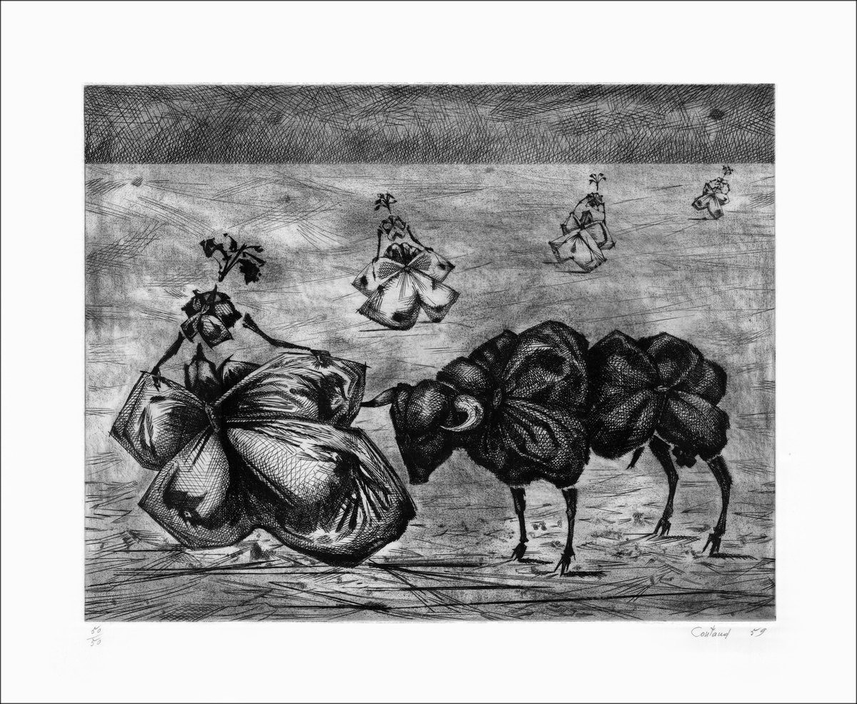 Aankoop Oorspronkelijke Prent Lucien COUTAUD Corrida