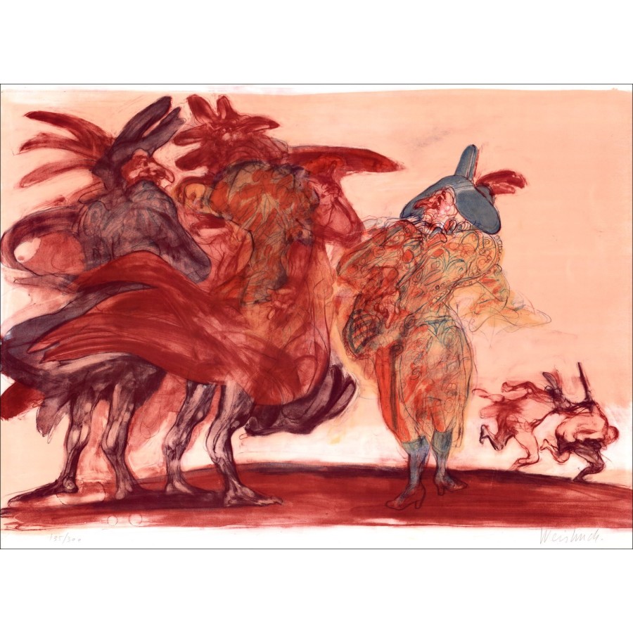 Kaufen Original Lithographie Claude Weisbuch Hallo Polichinelle 1968