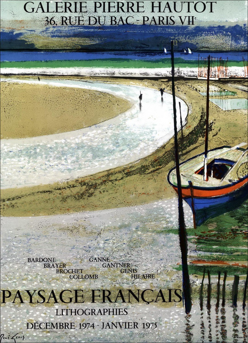 René Genis - Litografia "Galleria fiera Pierre Hautot, Parigi" 68x49cm - 1975