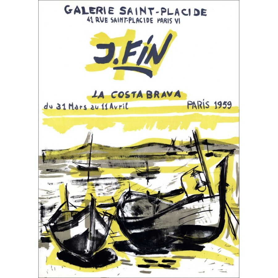 José V Ruiz FIN (J.FIN) - Lithograph "Galerie St Placid" 65x47cm