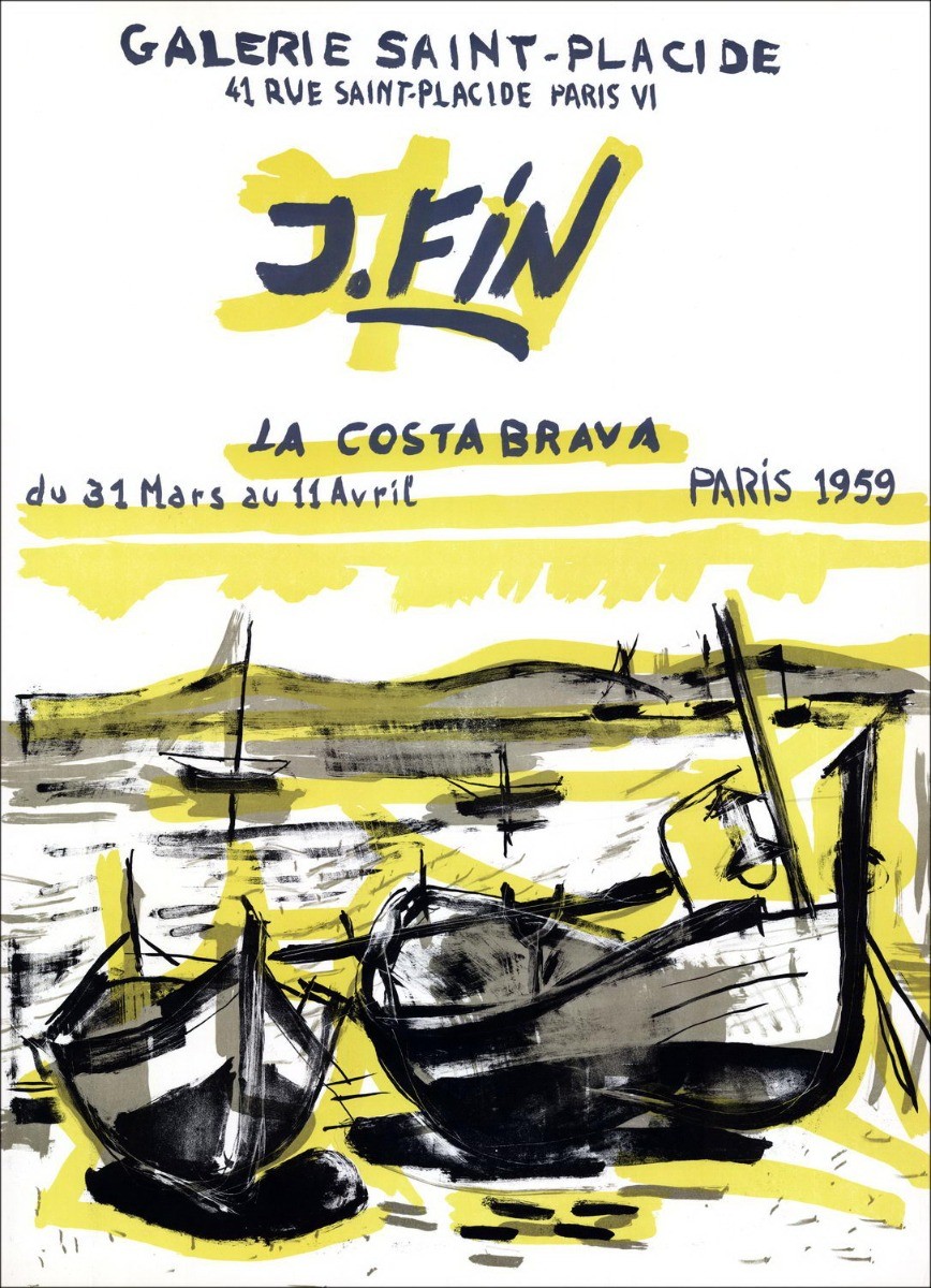 José V Ruiz FIN (J.FIN) - Lithograph "Galerie St Placid" 65x47cm